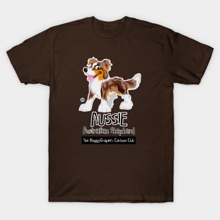 Aussie CartoonClub - Brown Merle Trico T-Shirt